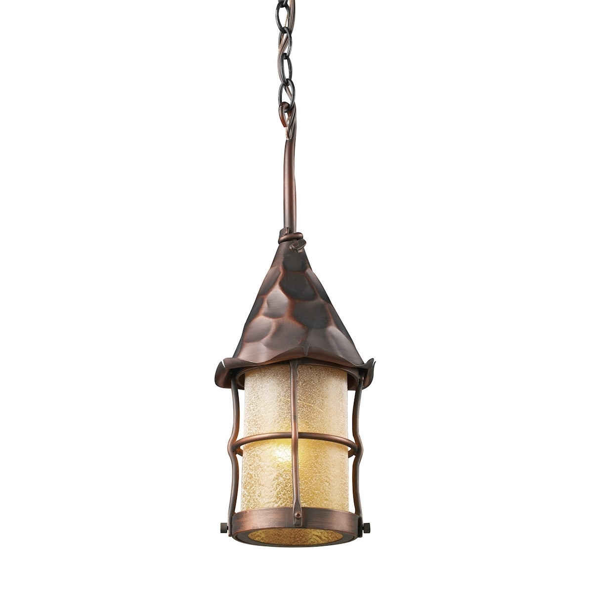 Rustica 1-Lt Od Pendant in Antique Copper W/Scavo Gl