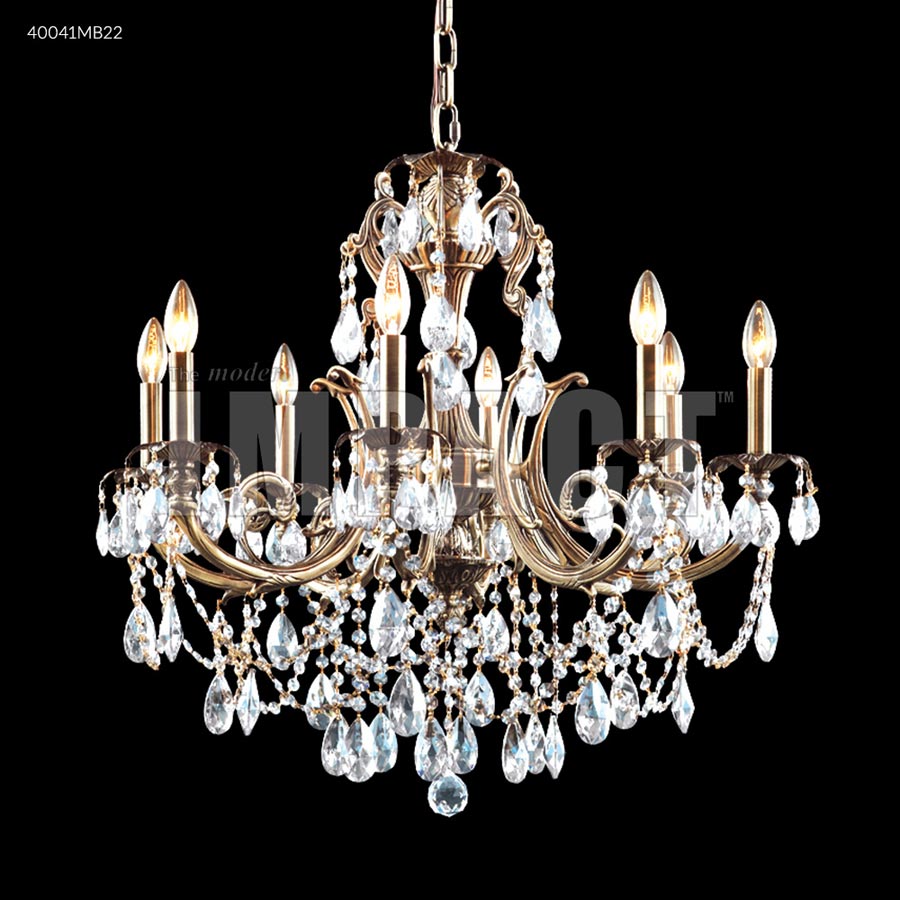 Monaco Cast Brass 8 Arm Chandelier - IMPERIAL Crystal (Clear)
