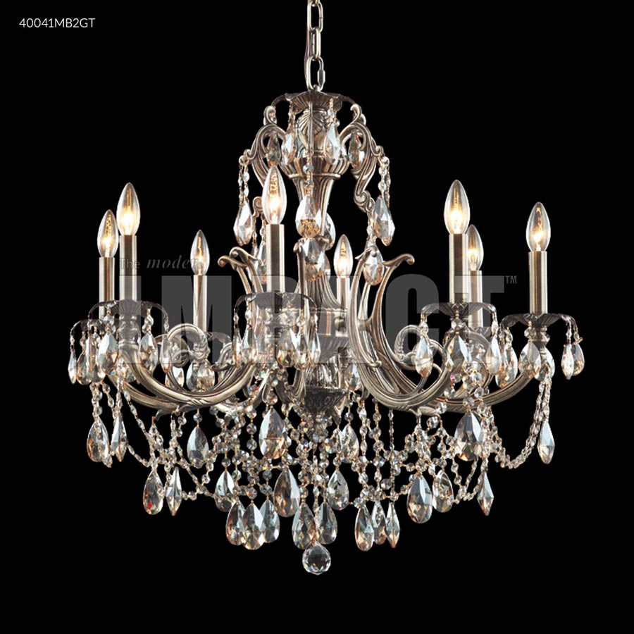 Monaco Cast Brass 8 Arm Chandelier - IMPERIAL Crystal (Golden Teak)