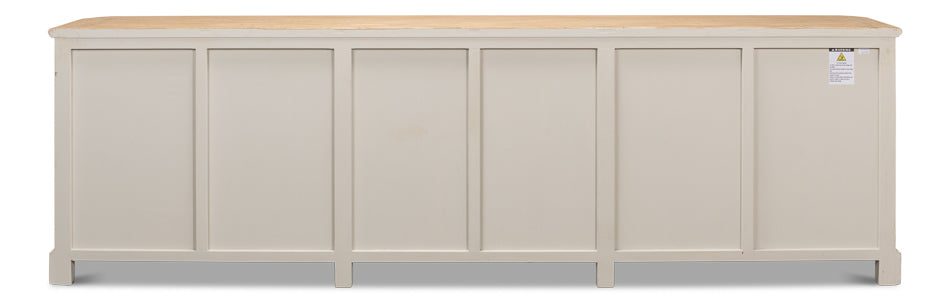 Antique Whitewash Sideboard 6 Door