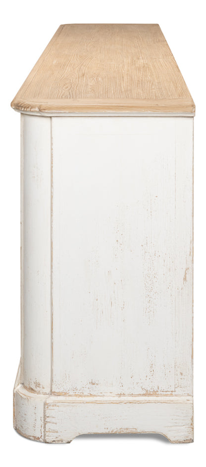 Antique Whitewash Sideboard 6 Door