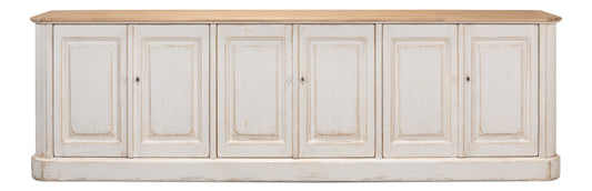 Antique Whitewash Sideboard 6 Door
