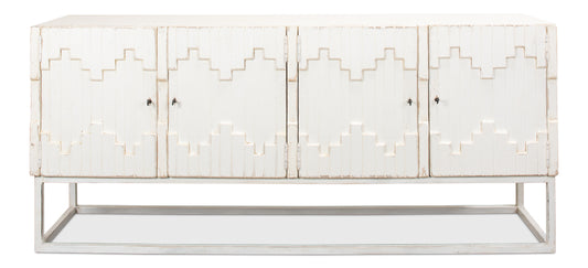 Aztec Sideboard On Stand Whitewash