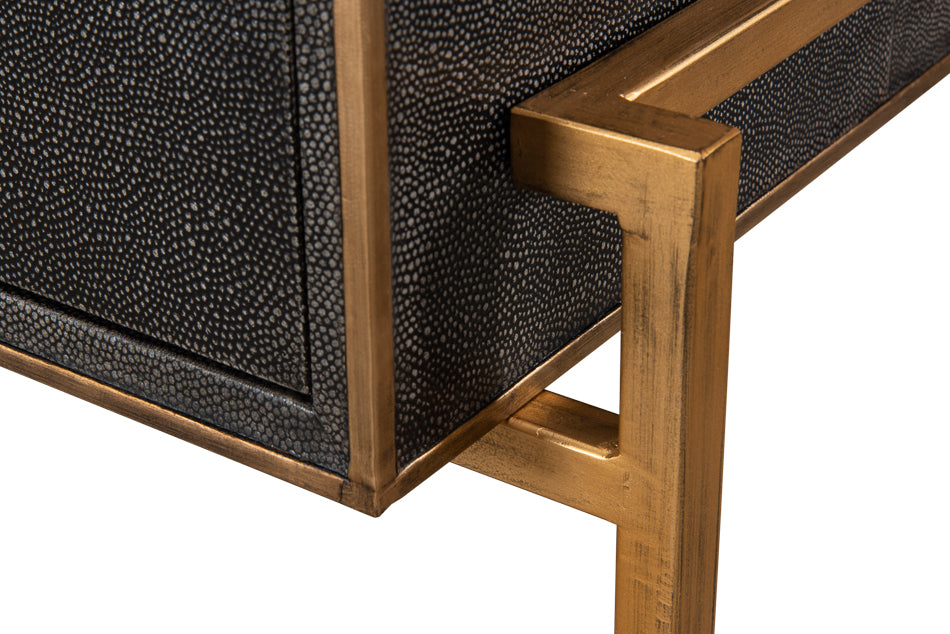Grey Leather Shagreen Desk