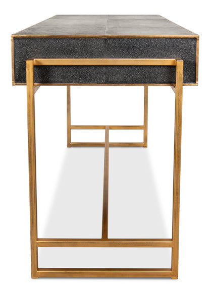 Grey Leather Shagreen Desk