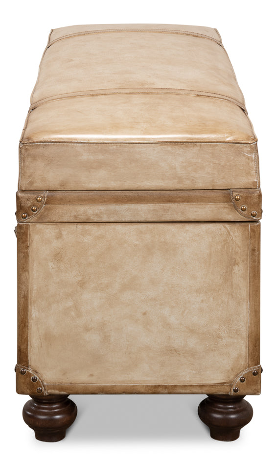 Leather Trunk/Bench Pearl Leather