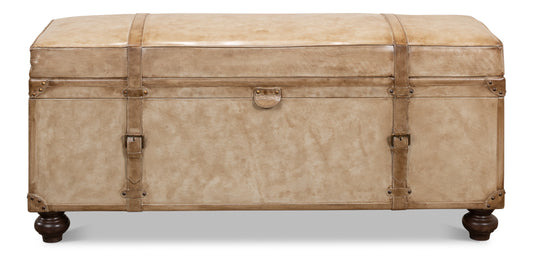 Leather Trunk/Bench Pearl Leather