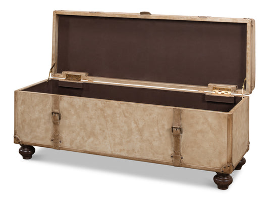Leather Trunk/Bench Pearl Leather