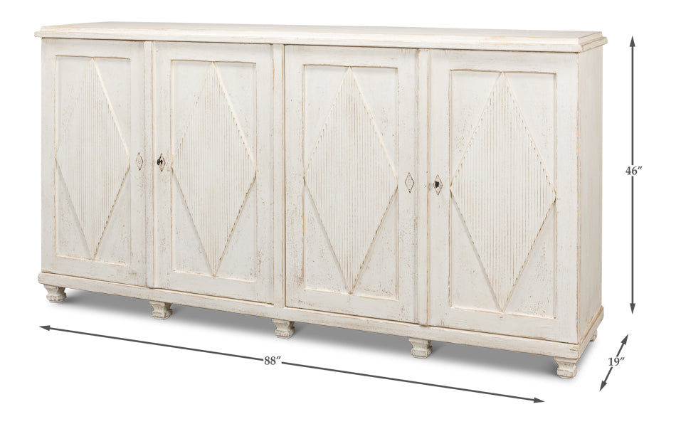 Beecher Sideboard W/4 Doors Whitewash