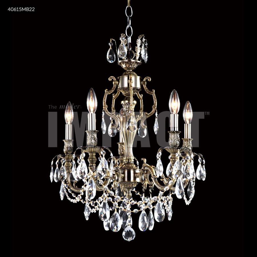 Brindisi 5 Arm Chandelier - IMPERIAL Crystal (Golden Teak)