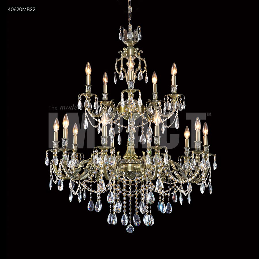 Brindisi 15 Arm Chandelier - IMPERIAL Crystal (Golden Teak)