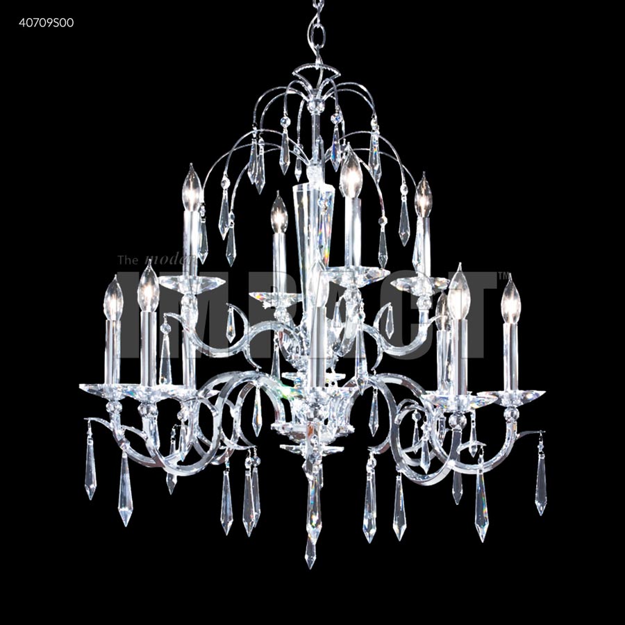 Contemporary 12 Arm Chandelier - Swarovski crystals (Clear)