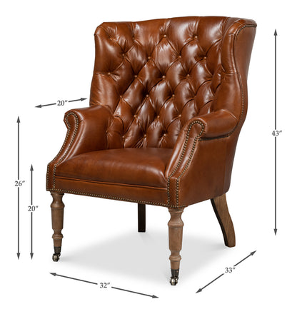 Welsh Leather Chair Vintage Havana