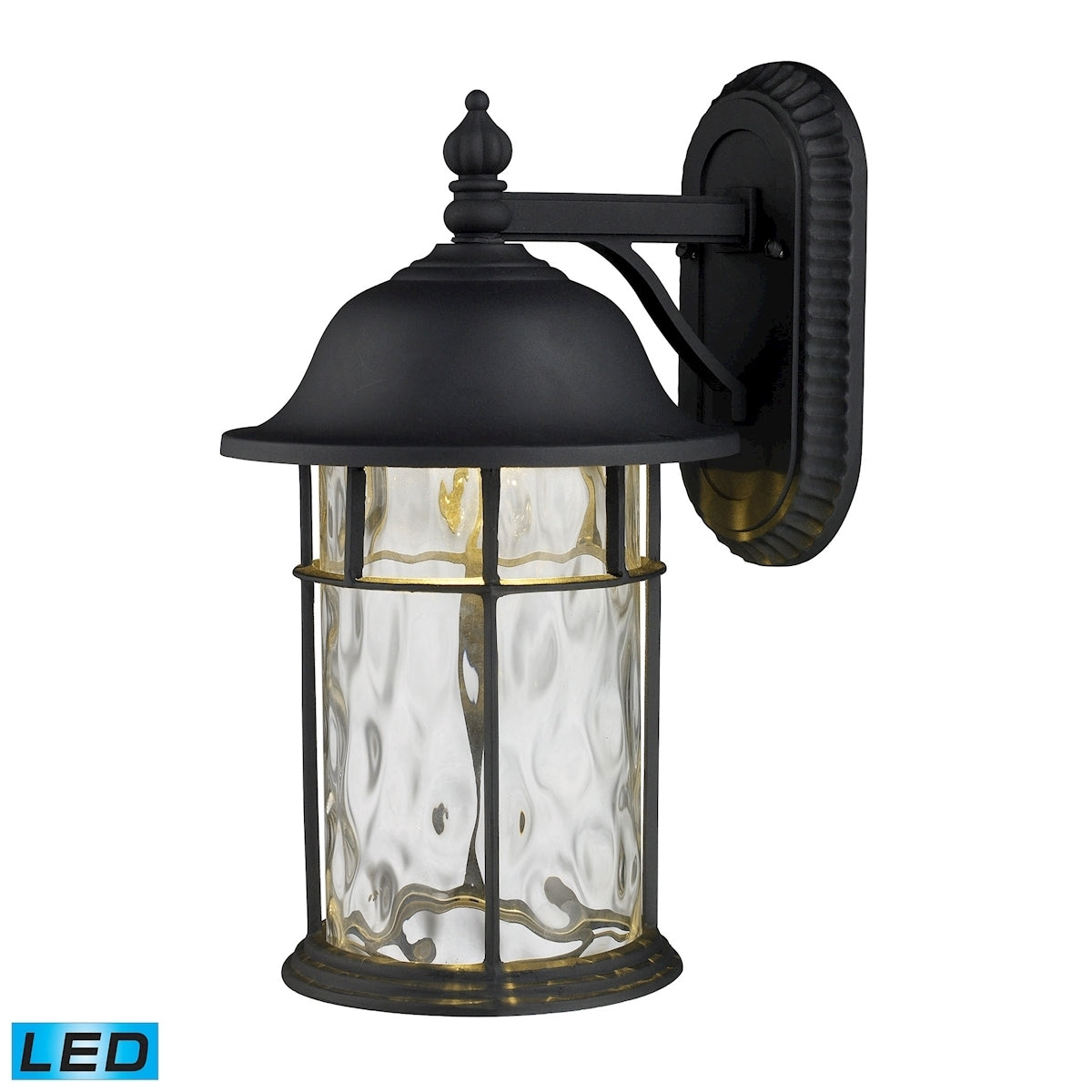 Lapuente 1-Light Outdoor LED Wall Mount in Matte Black