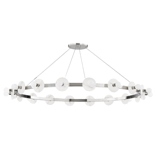AUSTEN 58" MODERN WAGON WHEEL WITH ALABASTER SHADES