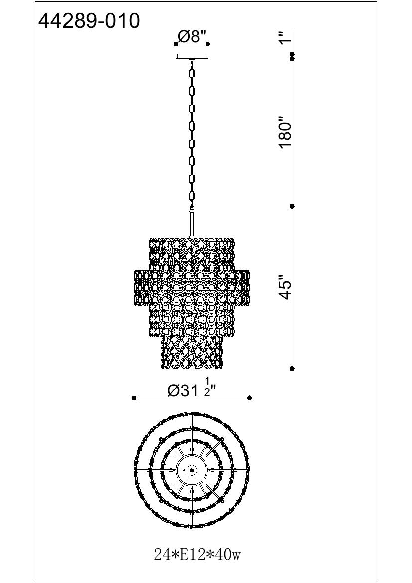 PERRENE 24LT CHANDELIER