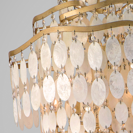 DOLCE( Capiz Shells And Crystal)  OVAL CHANDELIER