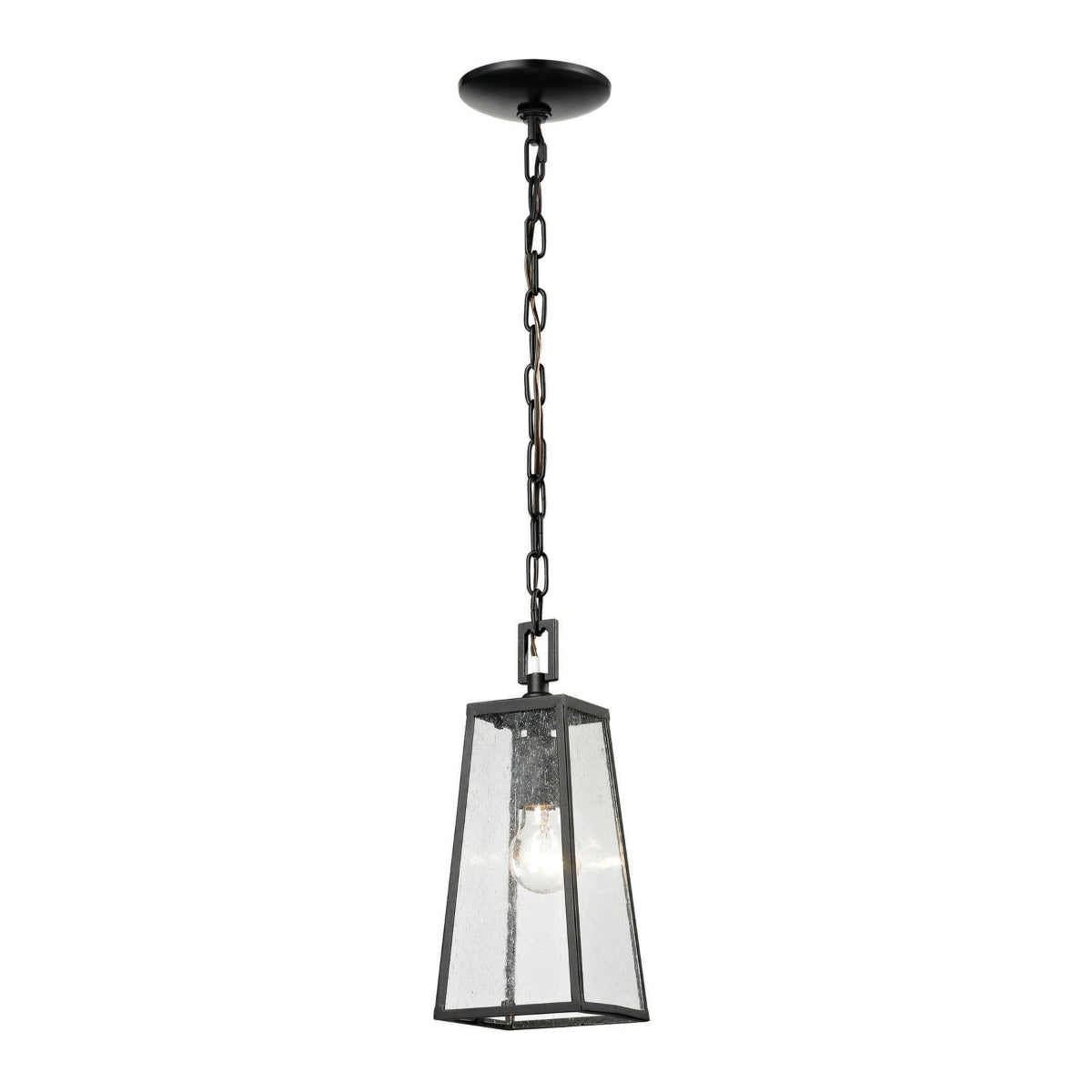 Meditterano Collection 1 light outdoor pendant in Textured Matte Black
