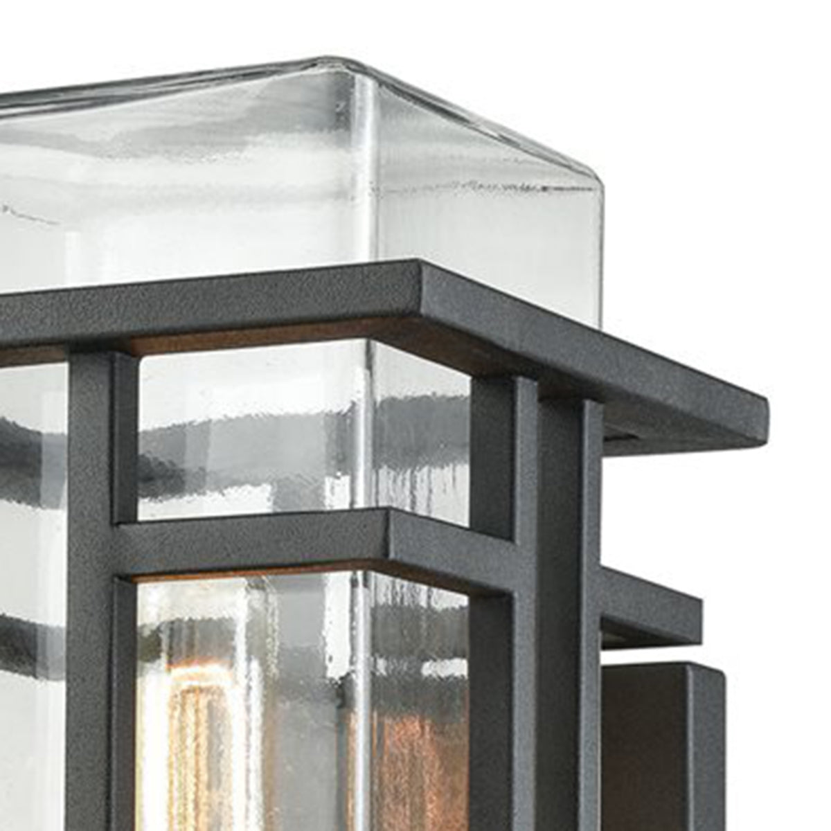 Croftwell 1 Light Outdoor Wall Sconce in Textured Matte Black with Clear Glass