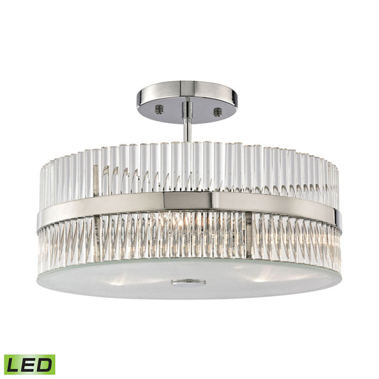 Nescott 3 Light LED Semi Flush in Polished Chrome
