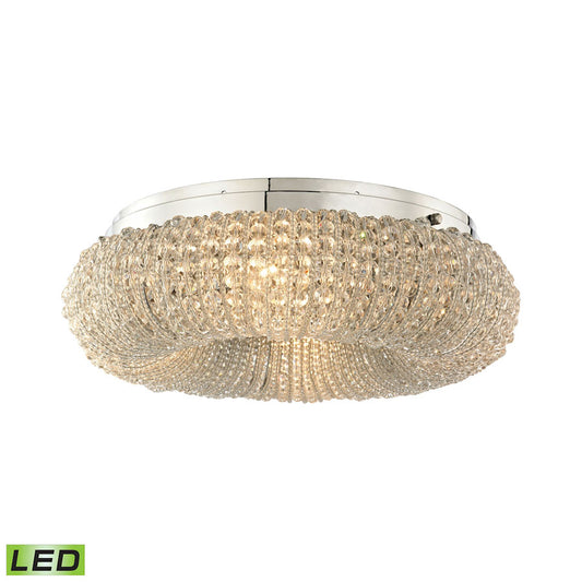 Crystal Ring 4 Light LED Semi Flush in Polished Chrome