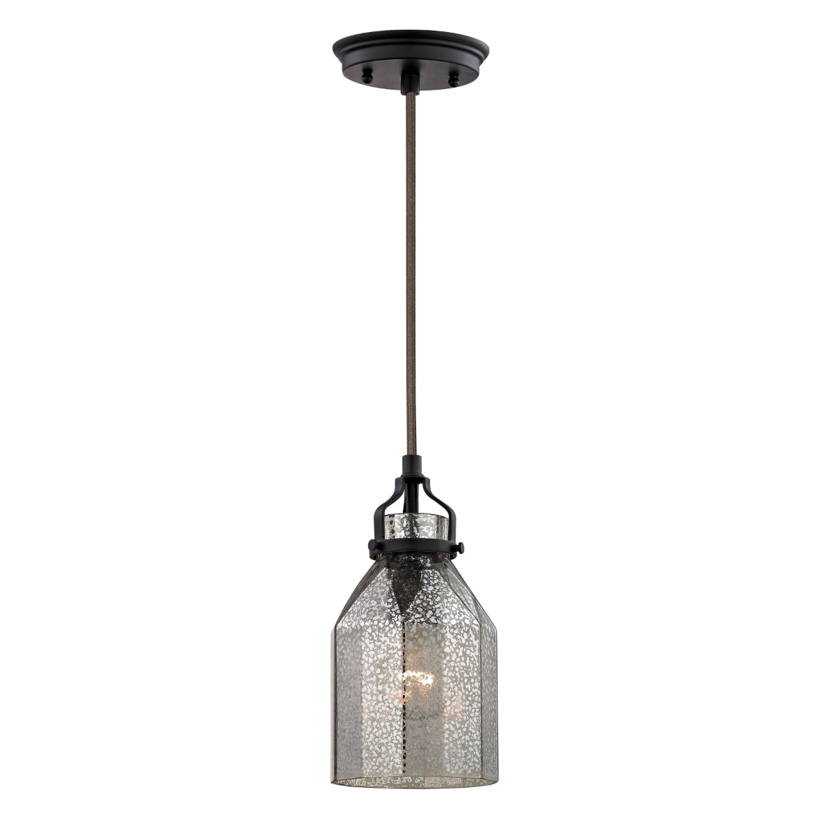 Danica 1 Light Pendant in Oil Rubbed Bronze and Mercury Glass