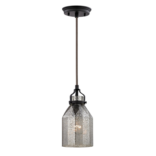 Danica 1 Light Pendant in Oil Rubbed Bronze and Mercury Glass