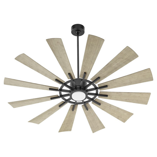 CIRQUE 60" Matte Black/Weathered Gray Damp Ceiling Fan