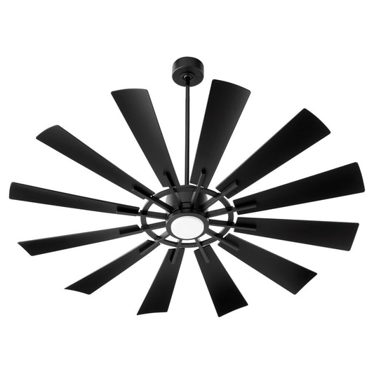 CIRQUE 60" Matte Black Damp Ceiling Fan