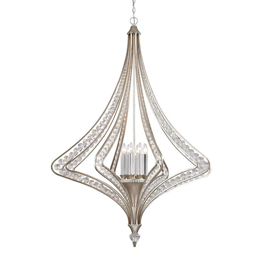 Ventoux Collection 8 light chandelier in Satin Silver