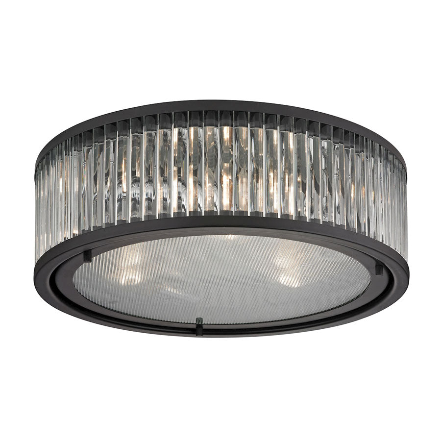 Linden Collection 3 light flush mount in Oil Rubbed Bronze