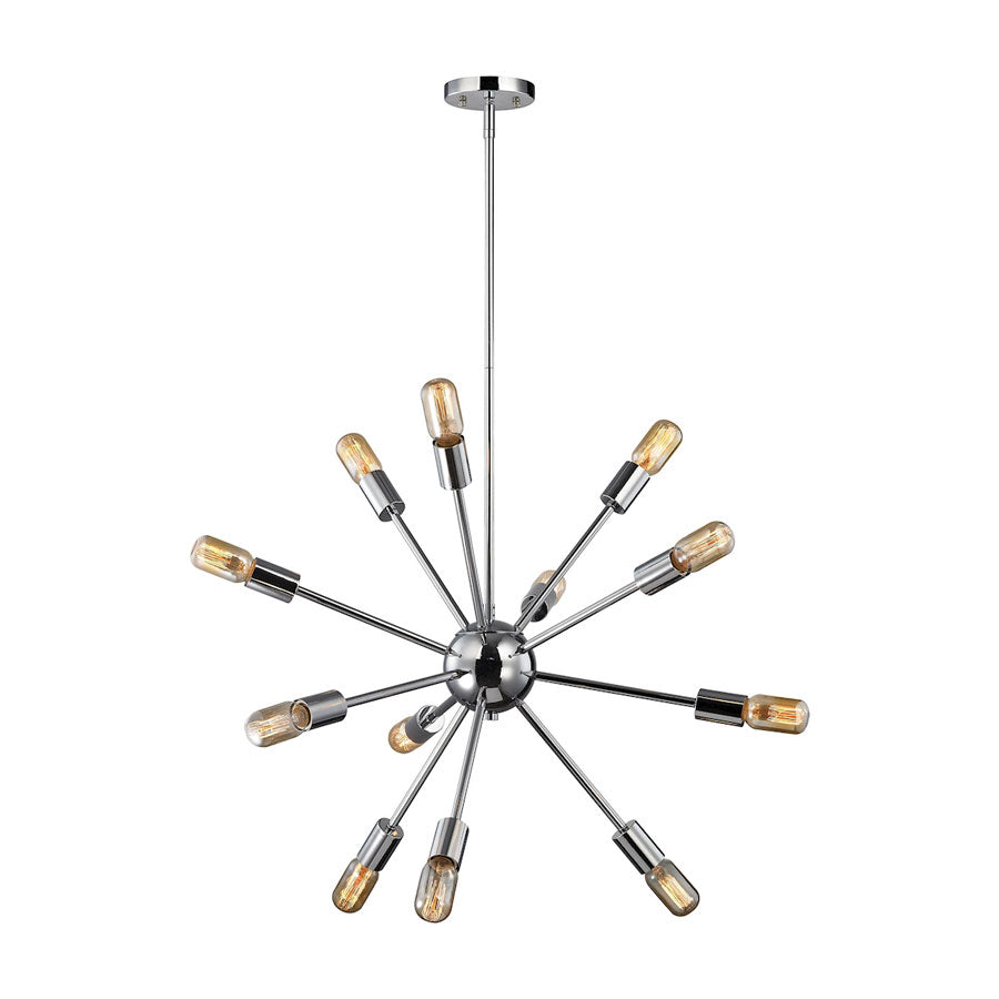 Delphine 12 Light Chandelier in Polished Chrome