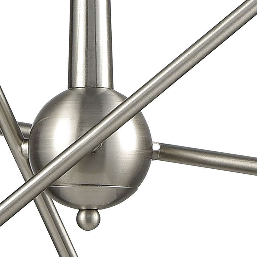 Delphine 6 Chandelier Satin Nickel