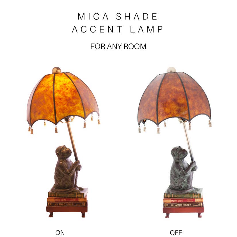 Mica Shade Monkey Lamp