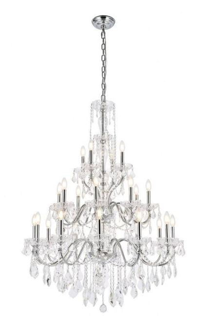 24 Light 36 Inch Wide Foyer Chandelier in Royal Cut Crystal