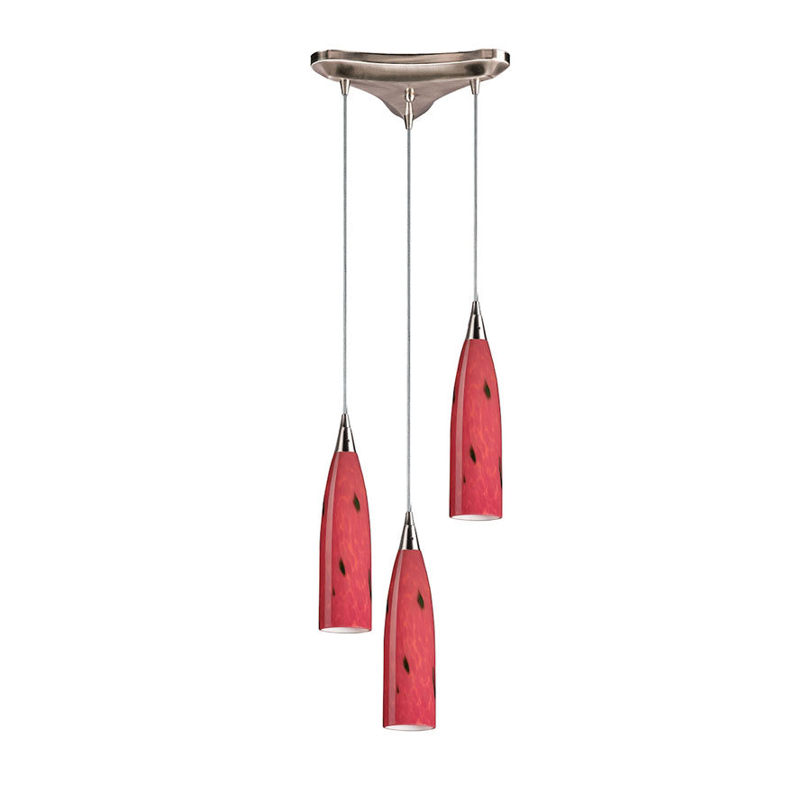 Lungo Collection 3 Lt Triangle Pan Fire Red Glass