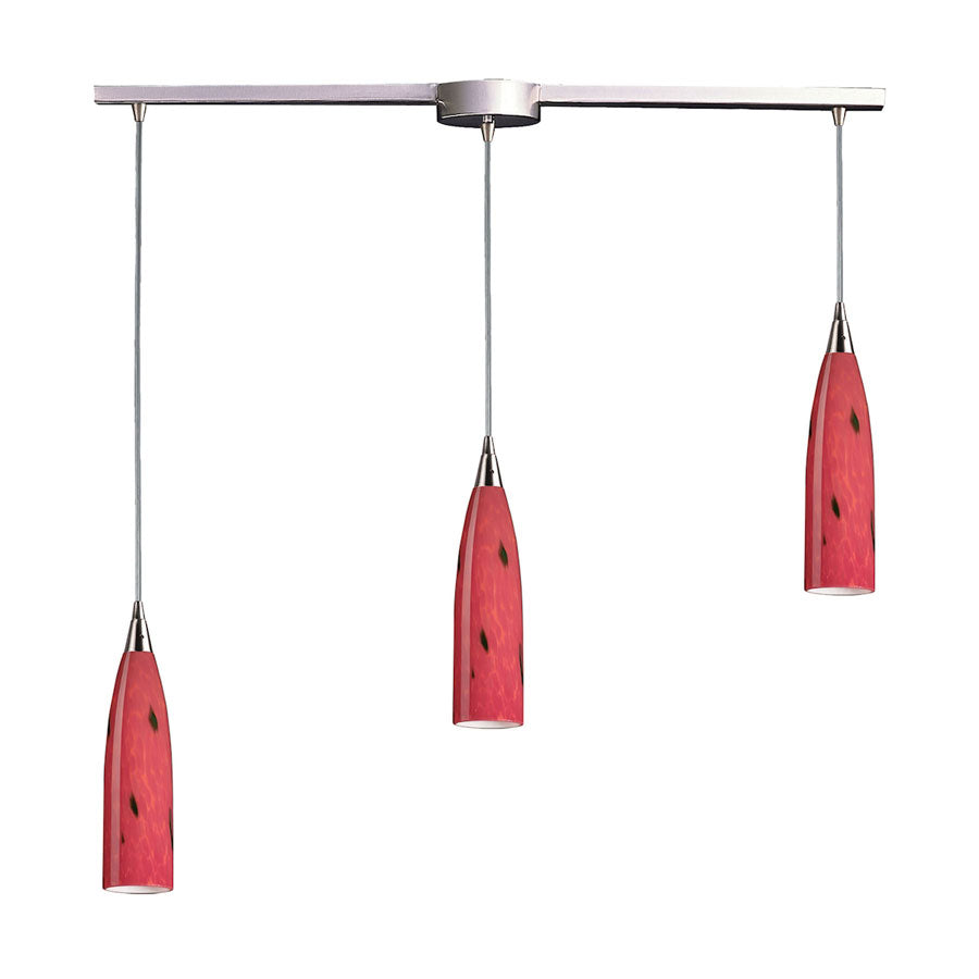 Lungo Collection 3 Lt Linear Bar Fire Red Glass