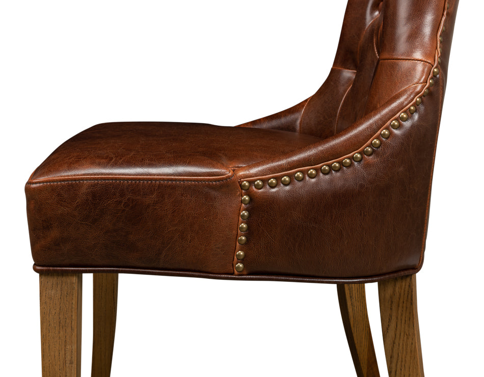 Sophie Side Chair Dark Brown Leather