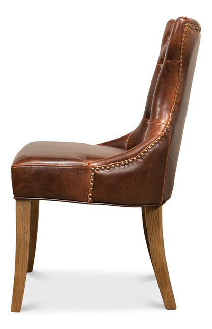 Sophie Side Chair Dark Brown Leather