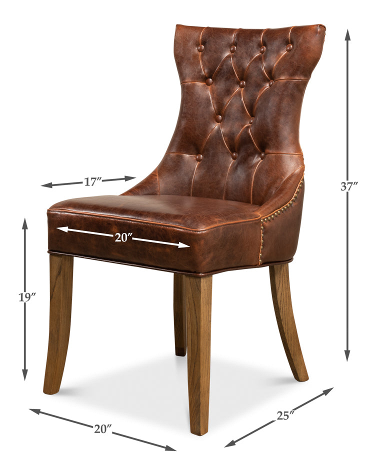 Sophie Side Chair Dark Brown Leather