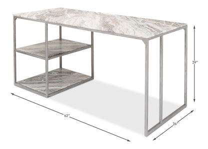 Open Desk With Shelves Marble Top