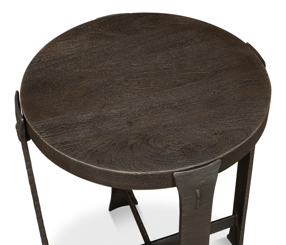 Forged Slats Side Table/Moleskin