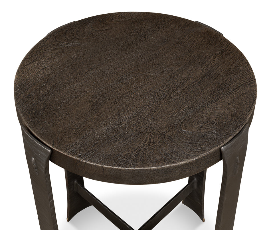 Forged Slats Side Table/Moleskin