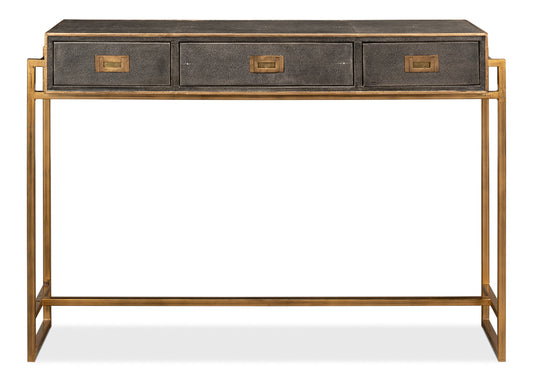 Shagreen Gold & Gray Console