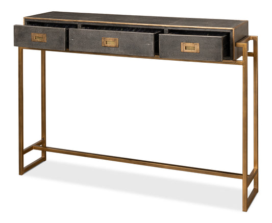 Shagreen Gold & Gray Console