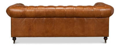 Tufted English Club Sofa Cuba Brown