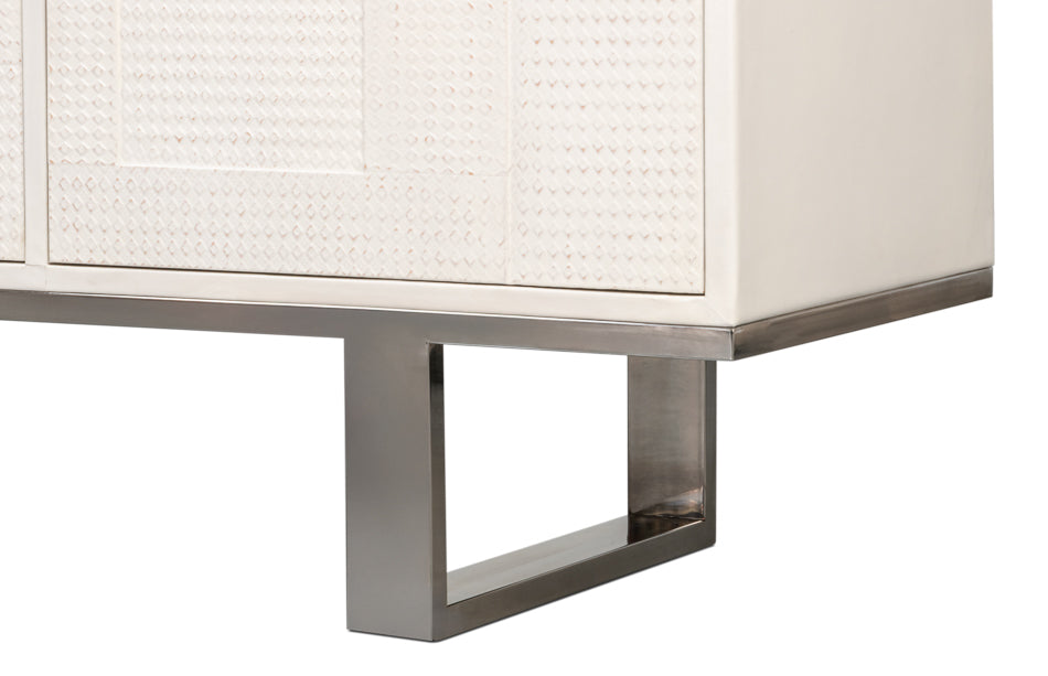 Bronzini Credenza Embossed White