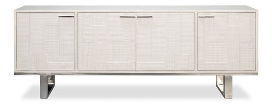 Bronzini Credenza Embossed White