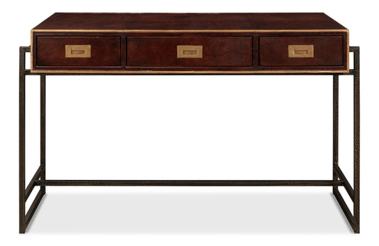 Old Brown Leather Desk