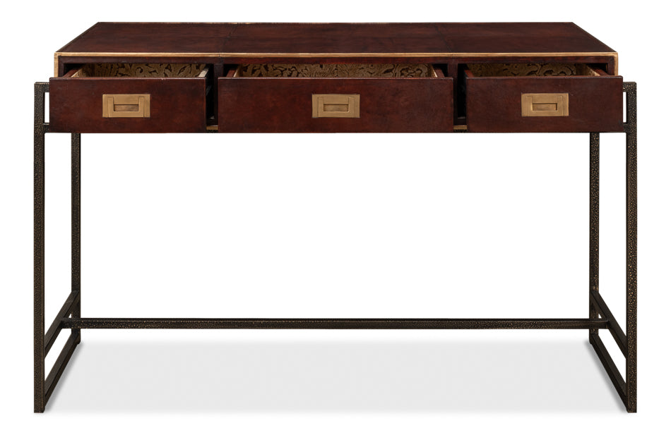 Old Brown Leather Desk